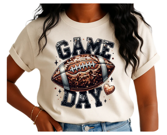 Game Day Sequin Football Tee