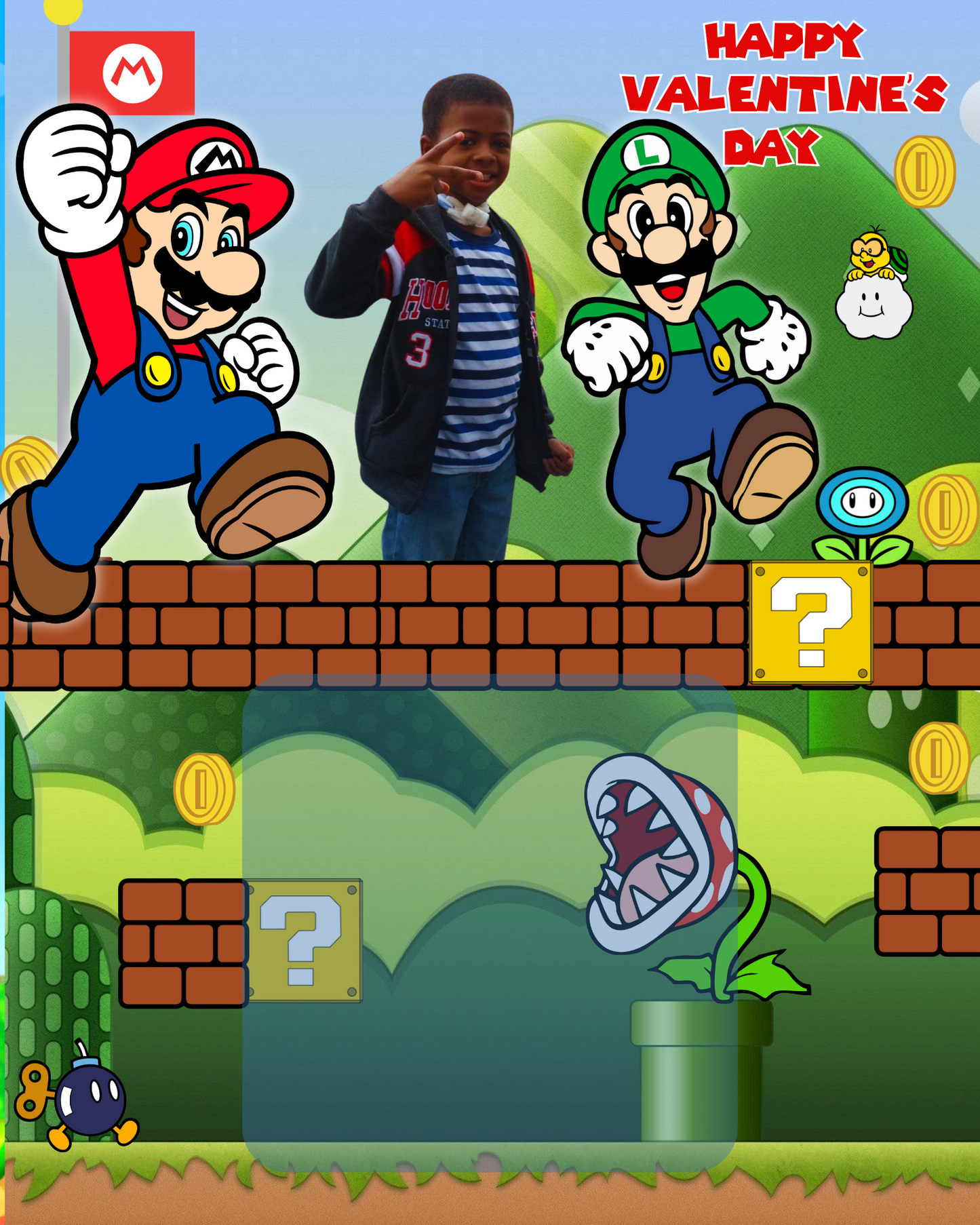 Mario & Luigi Editable digital Vday Card