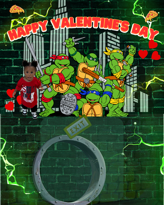Ninja Turtles Editable Digital Vday Card